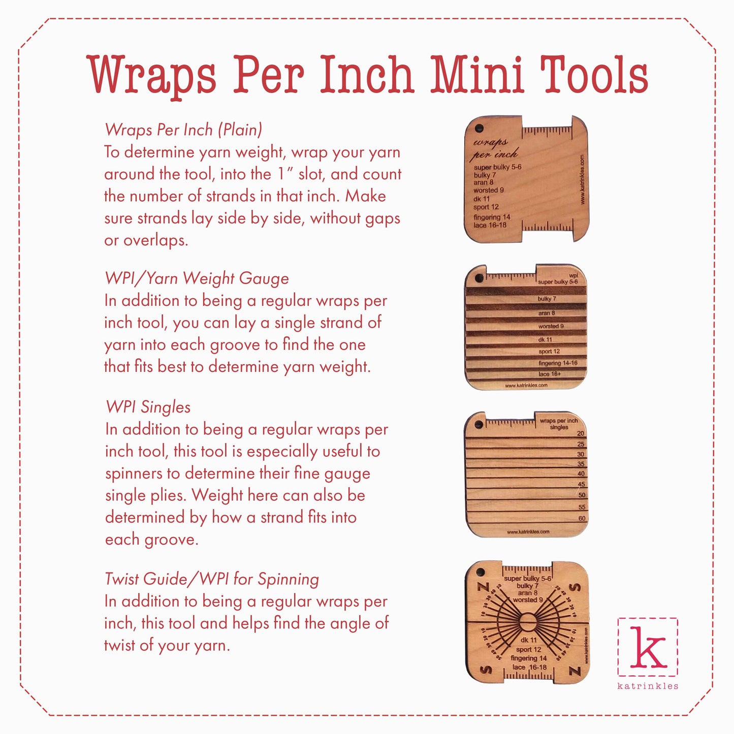 Yarn Weight Gauge Mini Tool