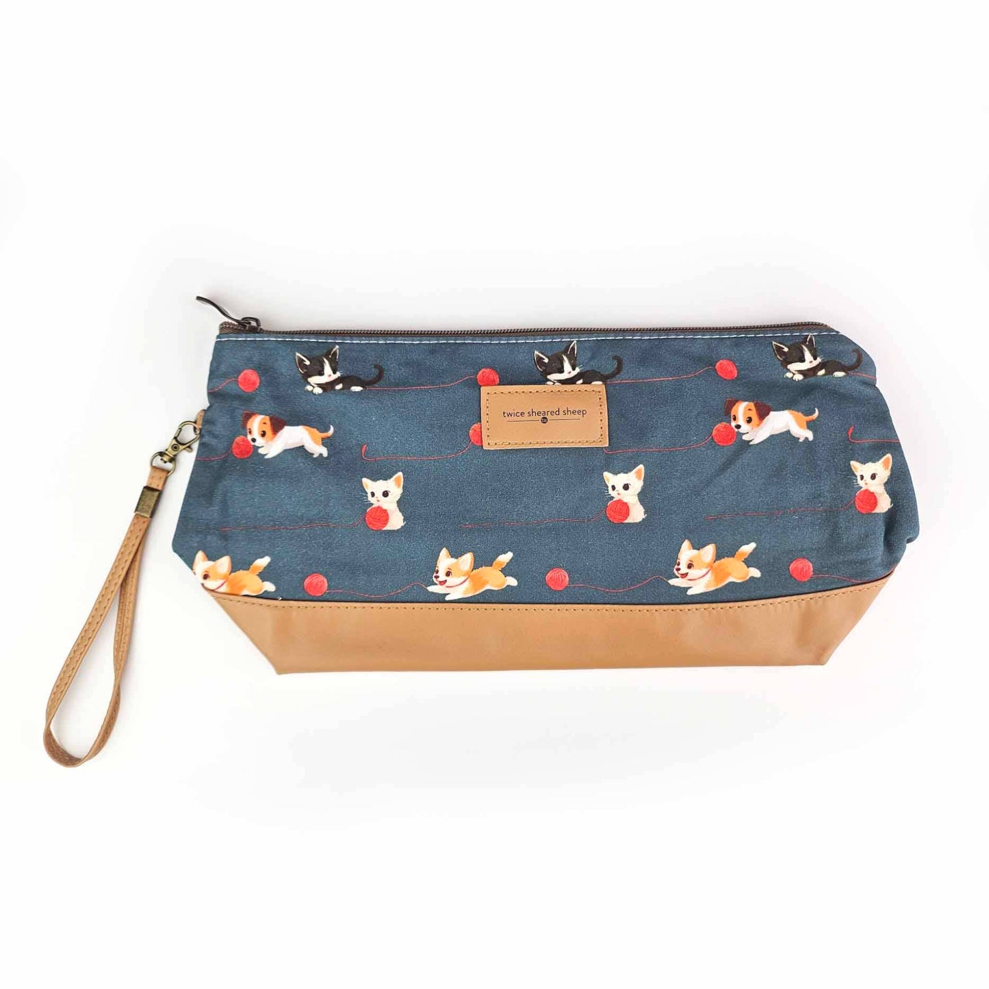Cats & Dogss Trinity Bag – Medium Zippered Knitting Project Bag