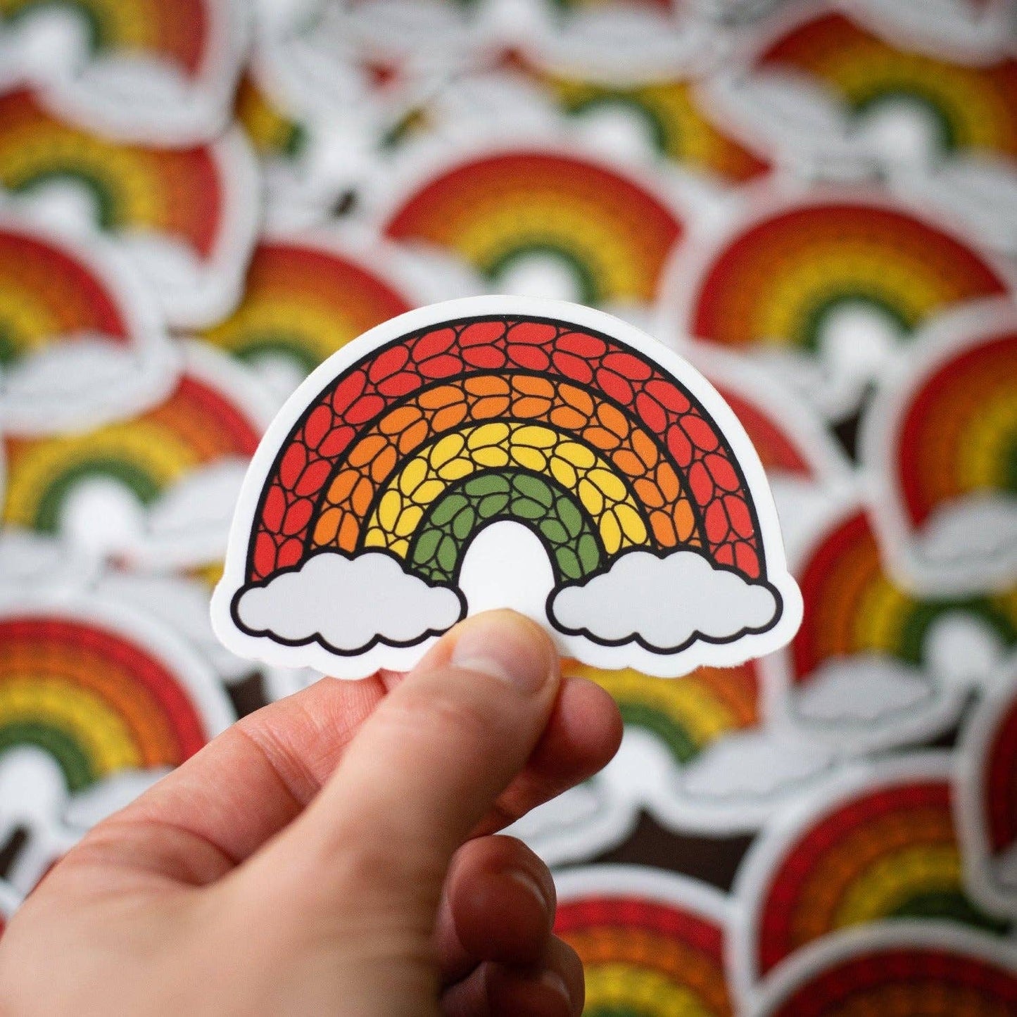 Rainbow Knitting Sticker