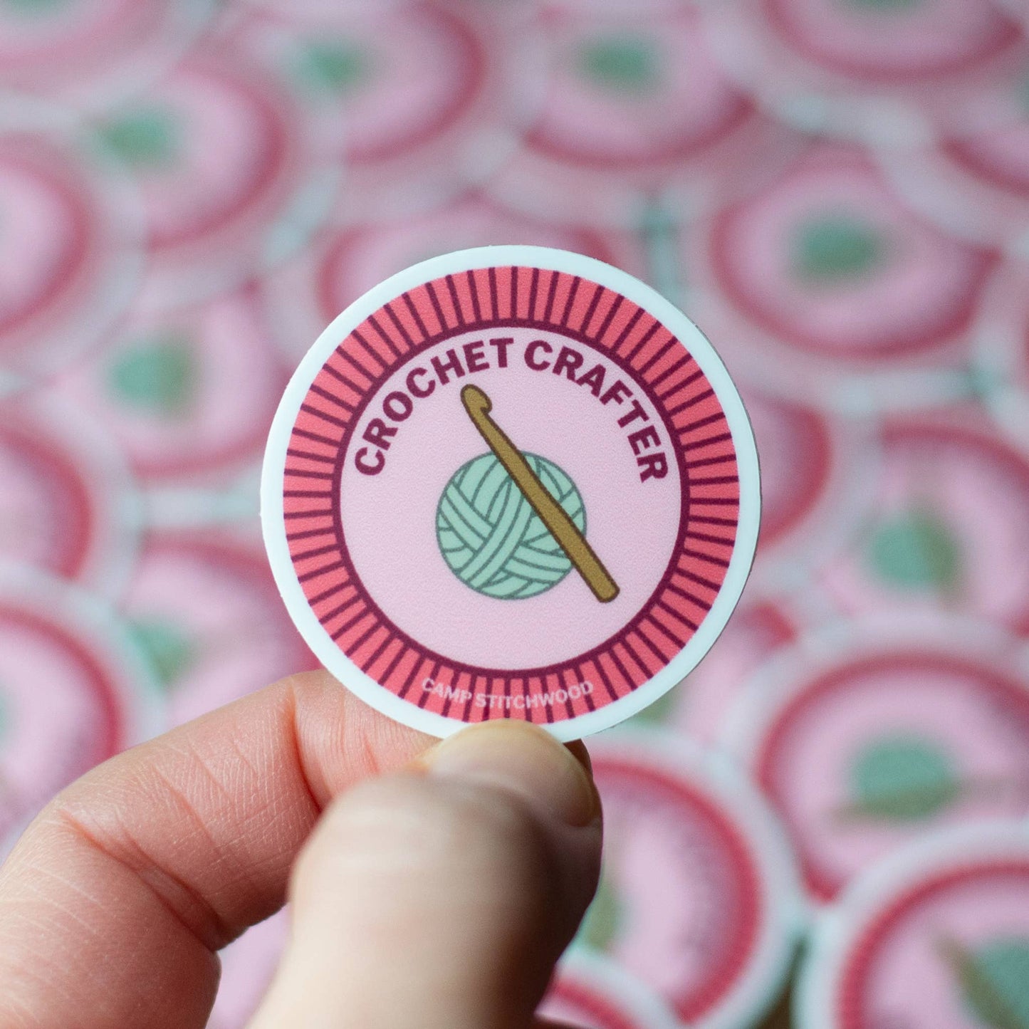 Crochet Crafter Badge Sticker