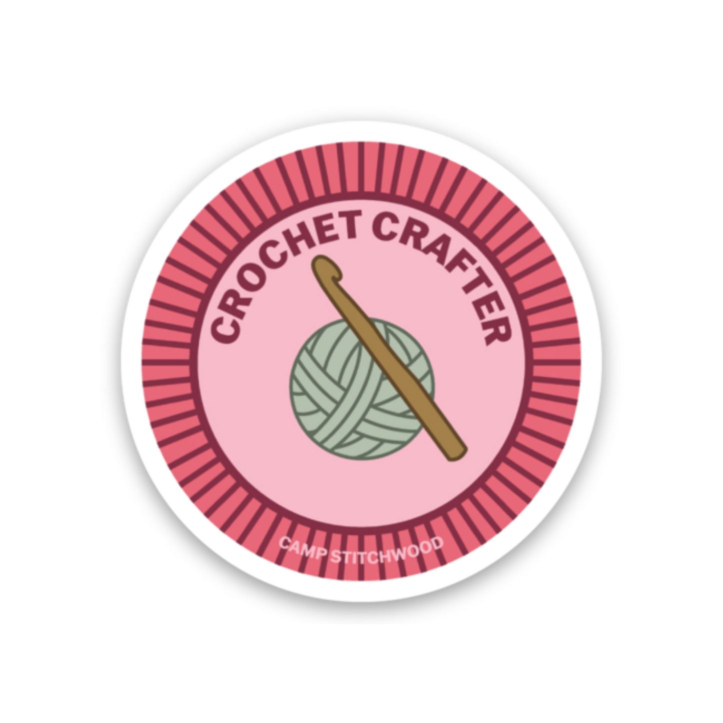 Crochet Crafter Badge Sticker