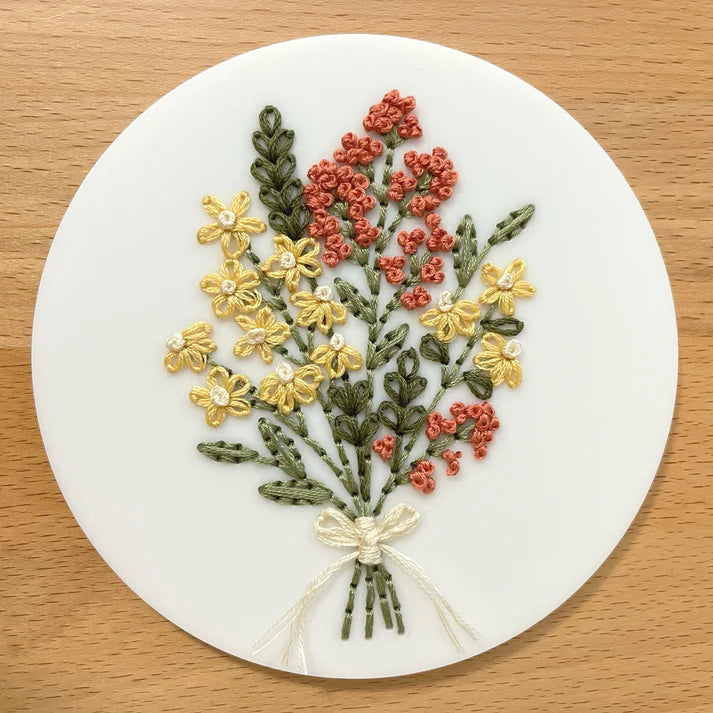Daisy Bouquet Embroidery Stitch Disk Kit