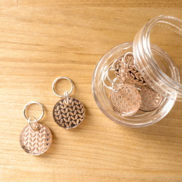 Knit Stitch Markers, Soldered Ring Marker, Set of 6