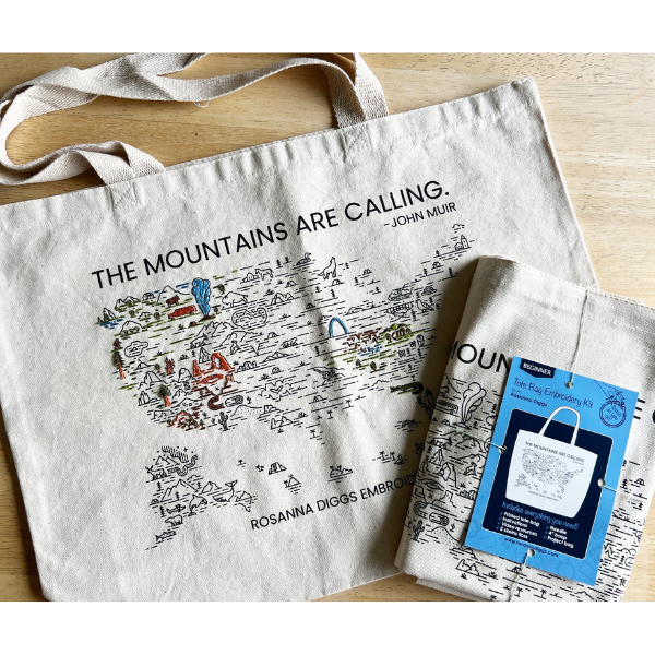Mountains Tote Bag Embroidery Kit