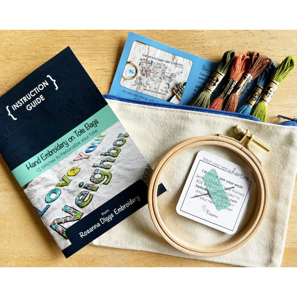 Mountains Tote Bag Embroidery Kit