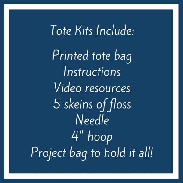 Market Tote Bag Embroidery Kit