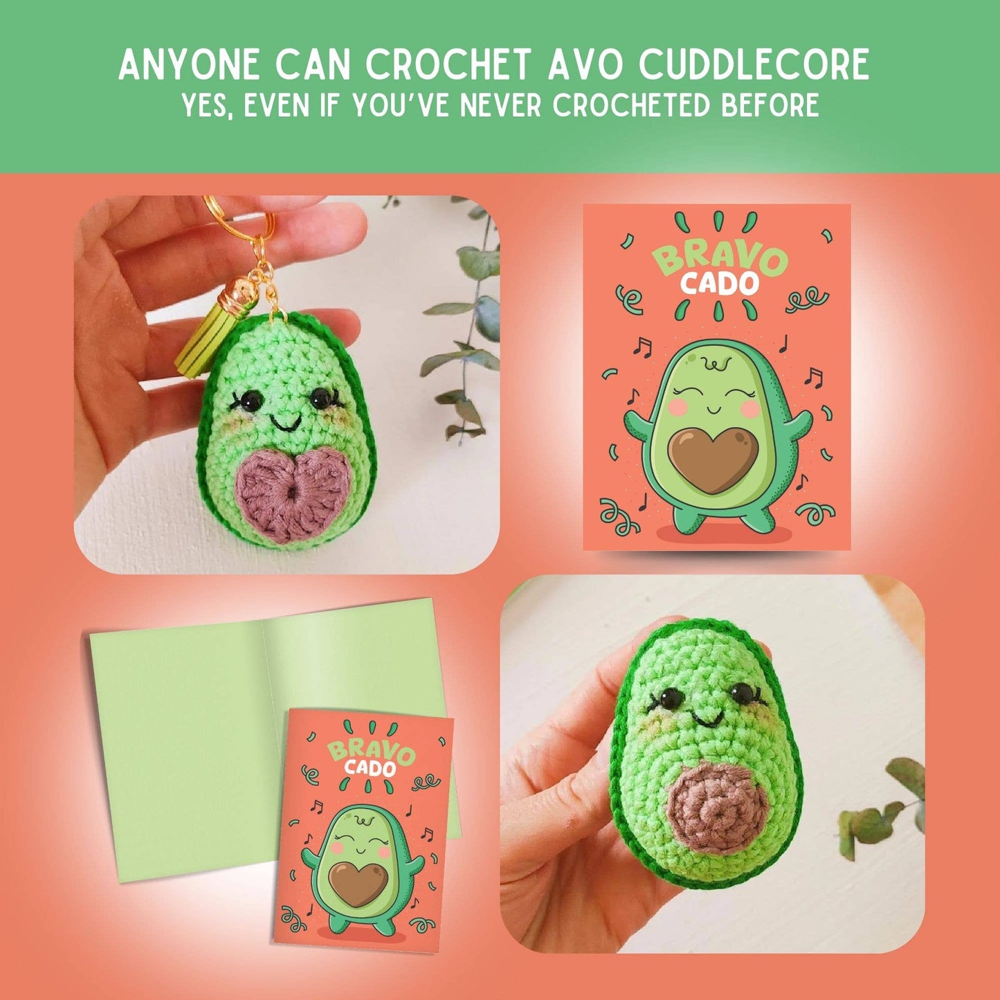 Congratulations Card & Avocado Crochet Pattern