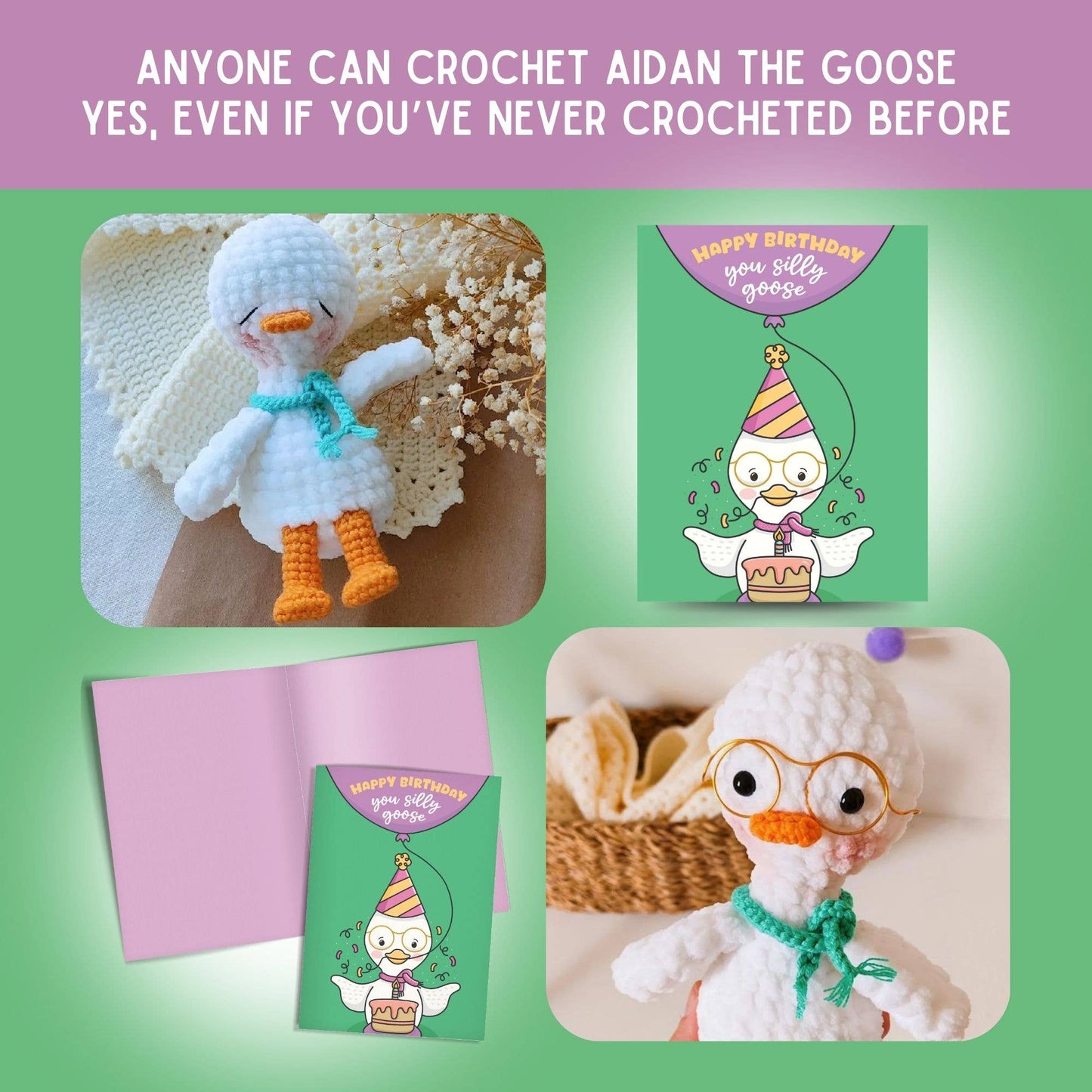 Birthday Card & Goose Crochet Pattern