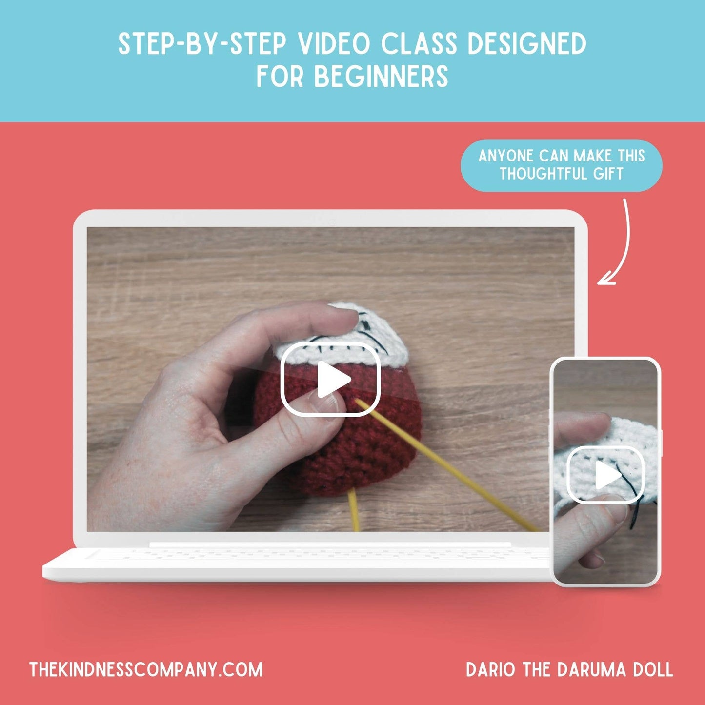 Encouragement Card & Daruma Doll Crochet Pattern