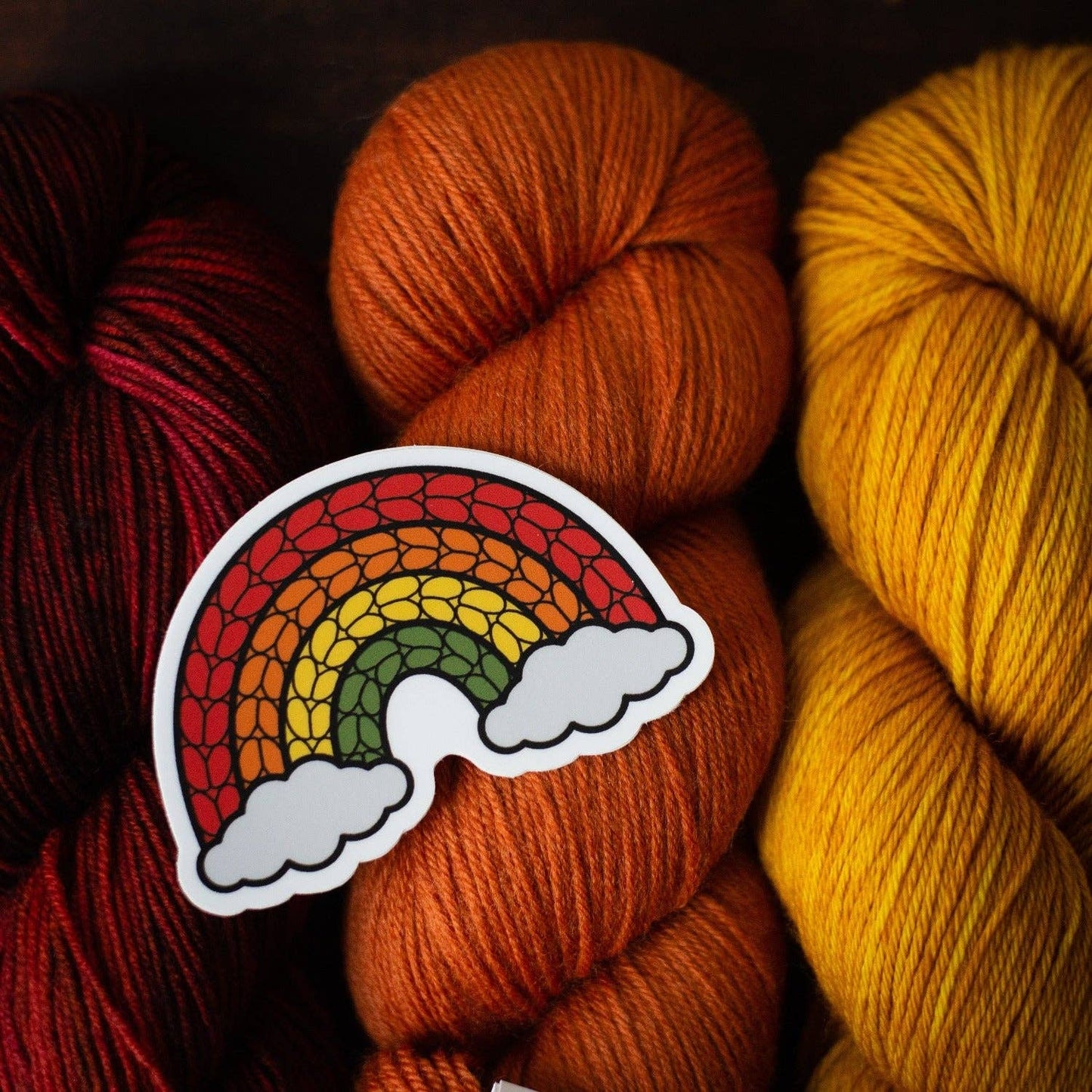 Rainbow Knitting Sticker