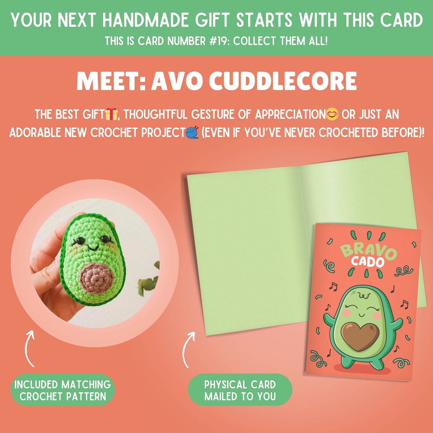 Congratulations Card & Avocado Crochet Pattern