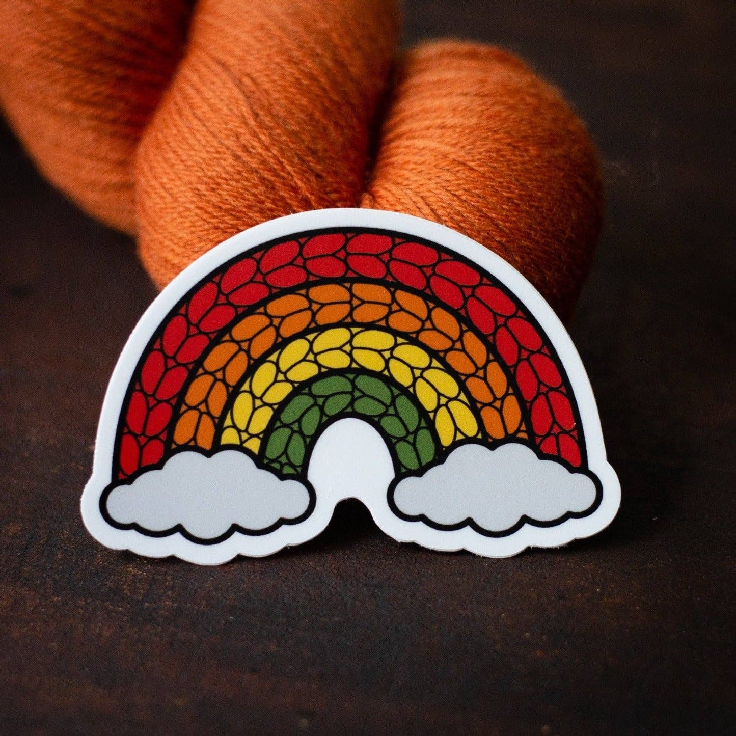 Rainbow Knitting Sticker