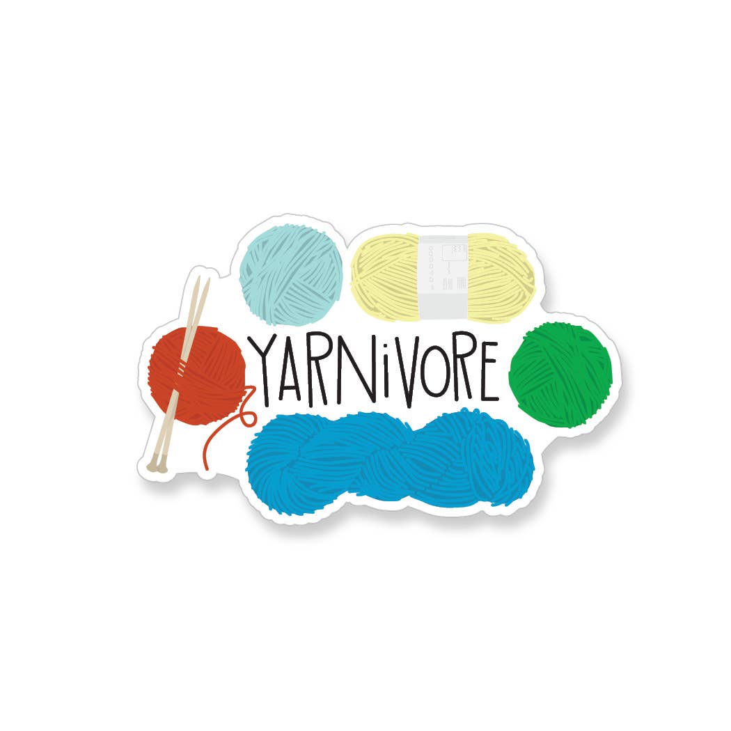 Yarnivore, Knitting Vinyl Sticker