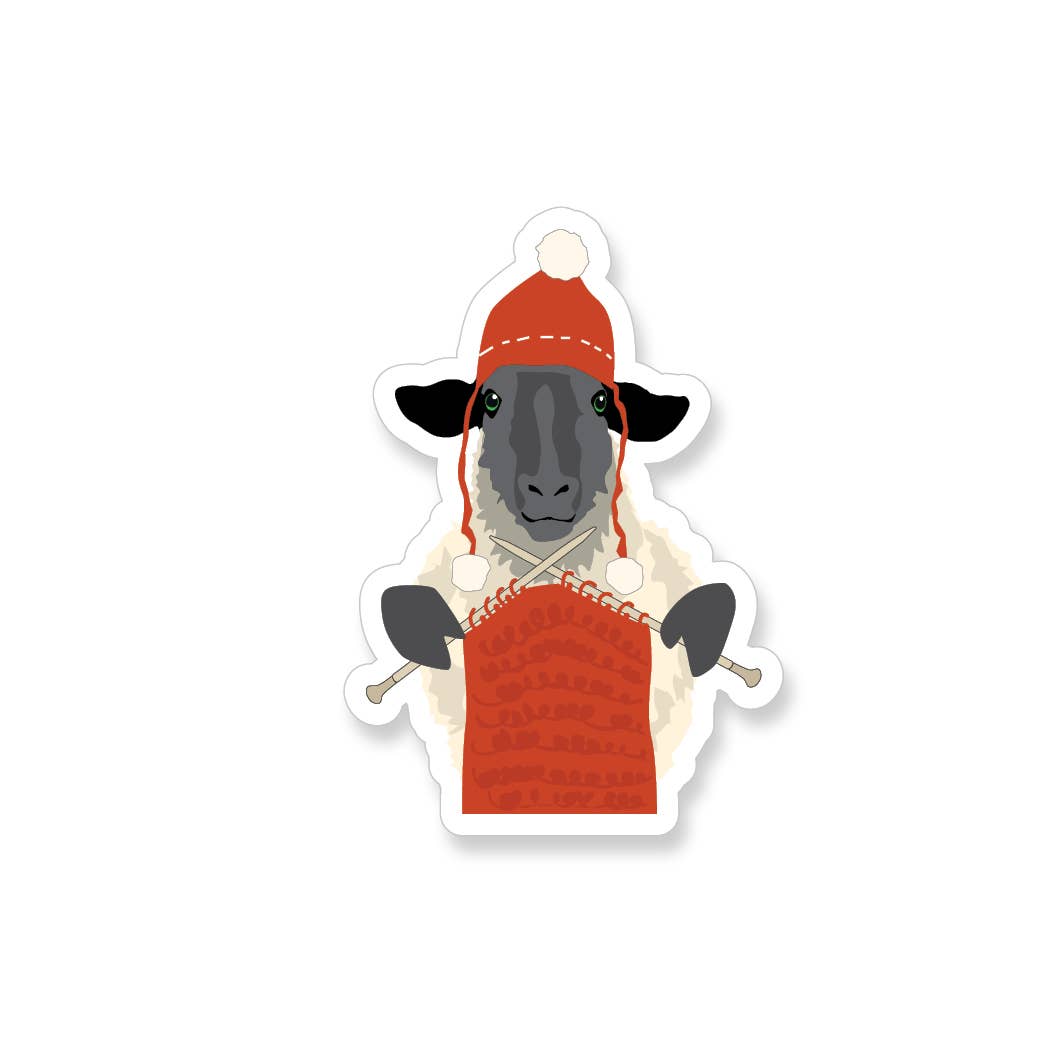 Knitting Sheep Vinyl Sticker - YarnCom