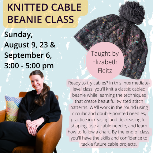 Knitted Cable Beanie Class