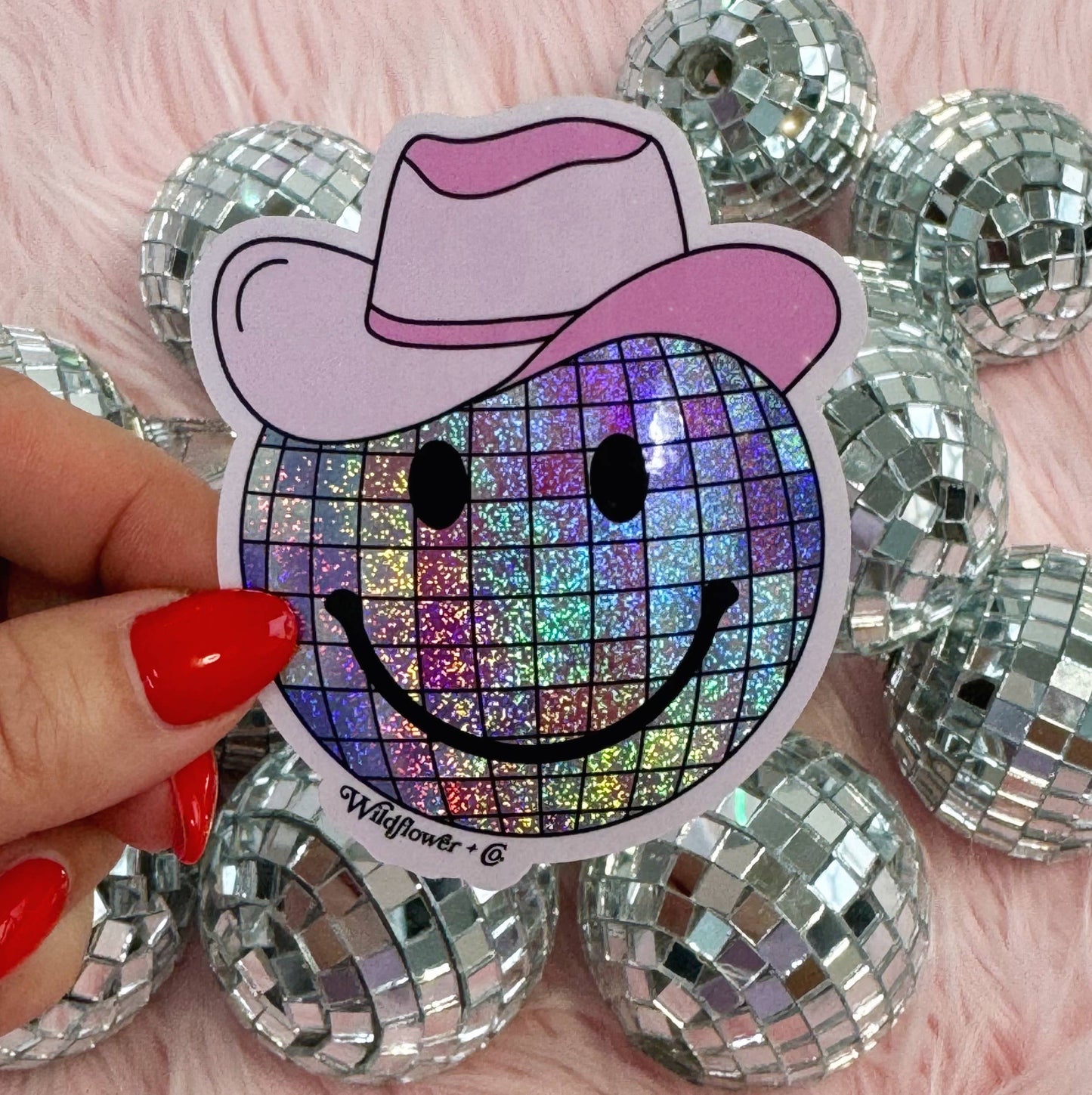 Disco Cowgirl Glitter Sticker