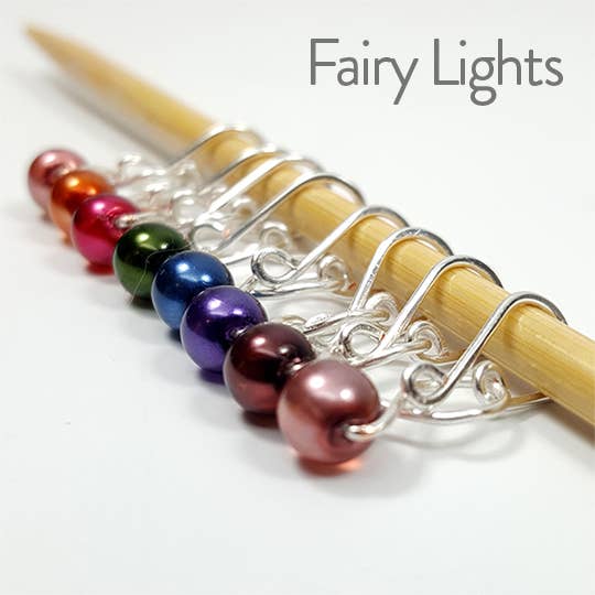 Fairy Lights Knitting or Crochet Stitch Markers: Infinity Ring / Large (up to US 10.5)