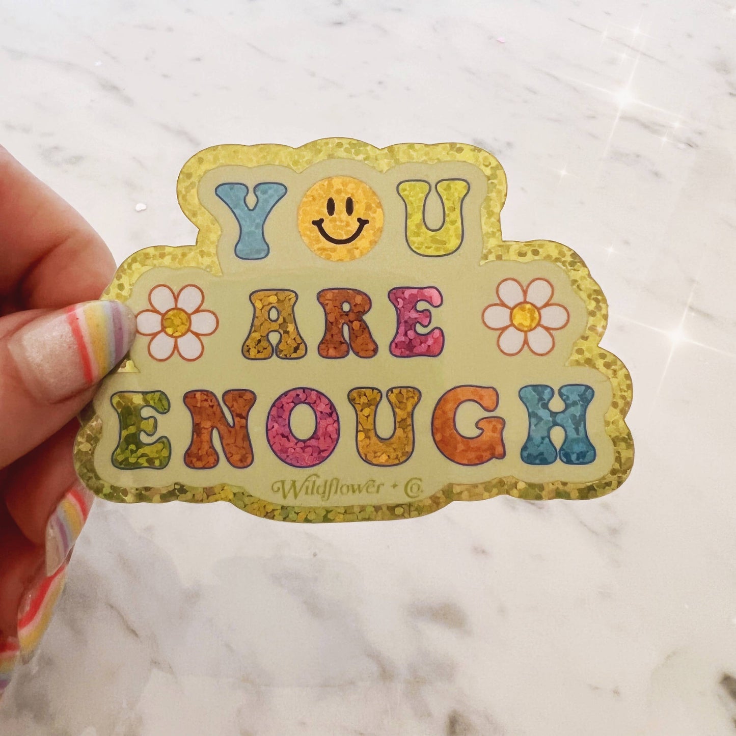 Affirmation Positive Quote Stickers - Glitter