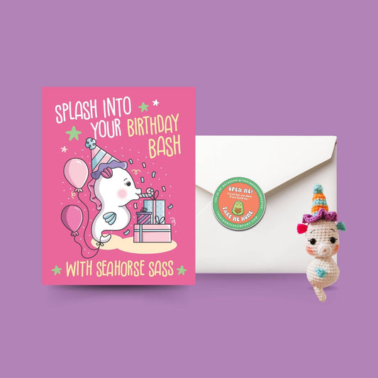 Birthday Card & Seahorse Crochet Pattern