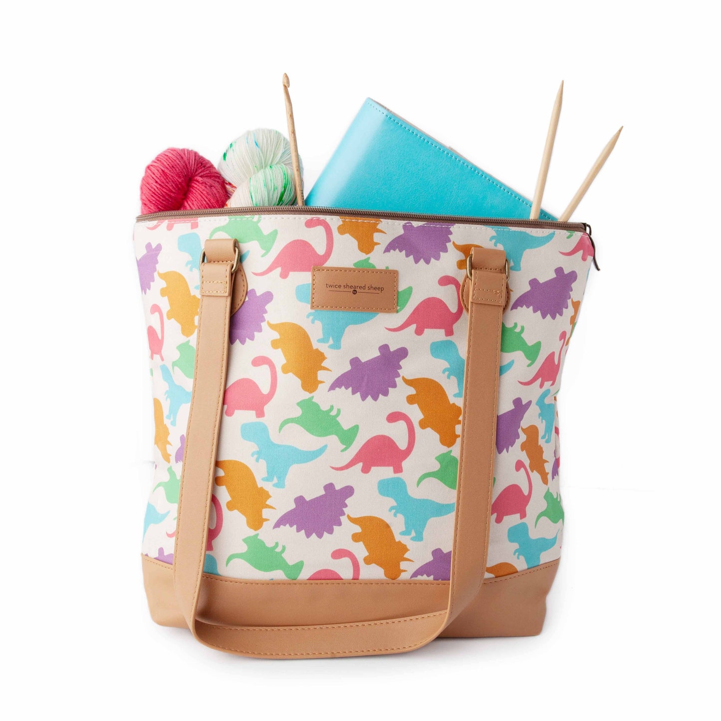 Dino Mega Trinity Bag – Large Zippered Knitting Project Bag