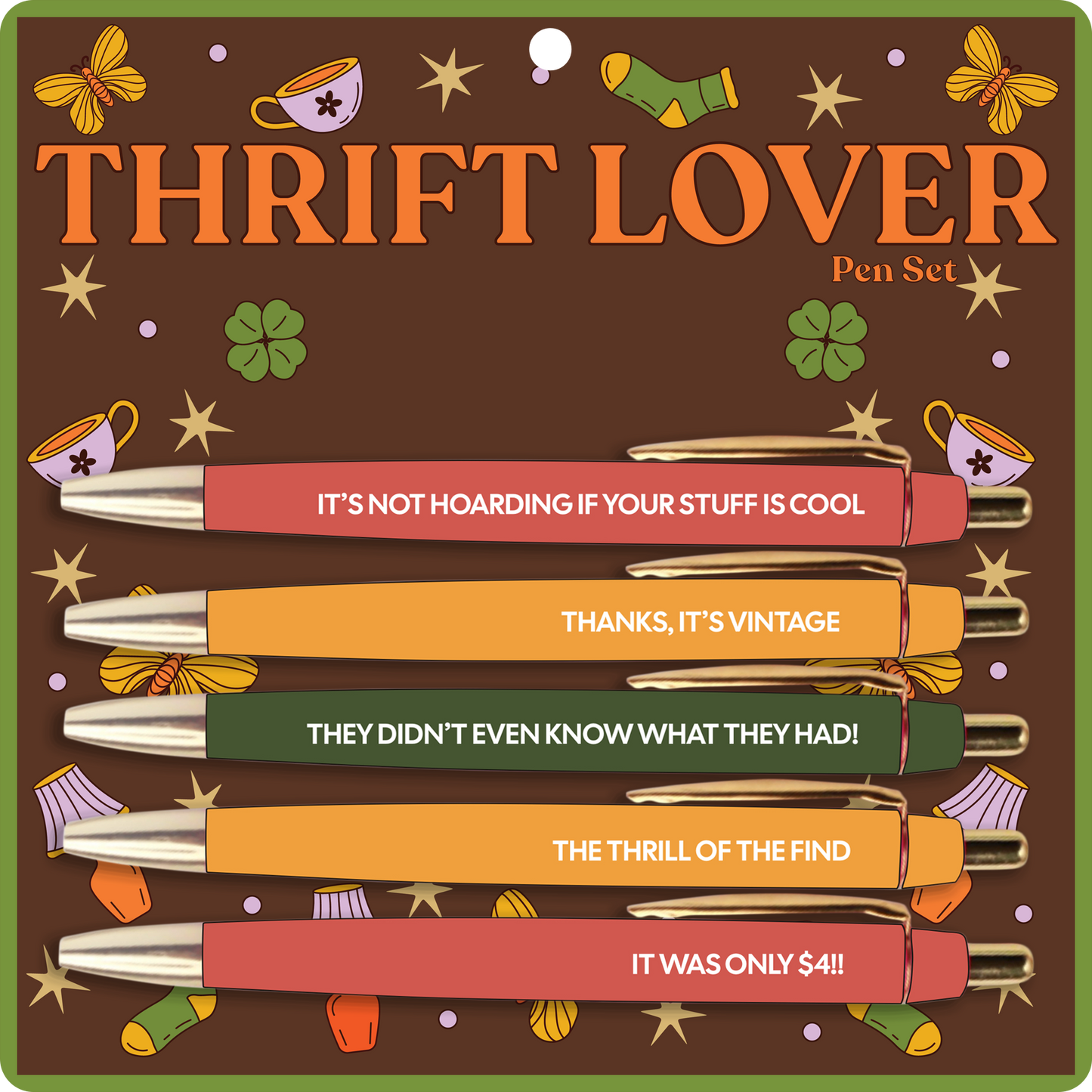 Thrift Lover Pen Set (funny gifts, pens, stationery)
