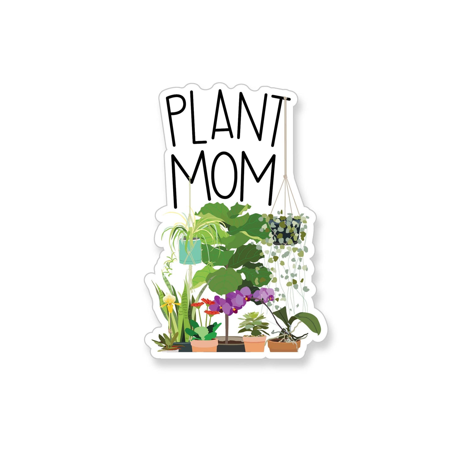 Plant Mom, Lush Houseplants Vinyl Sticker