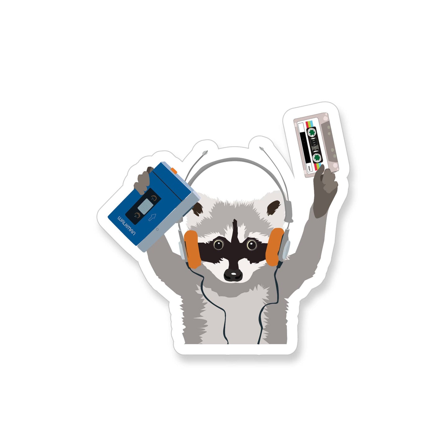 Walkman Raccoon Vinyl Sticker