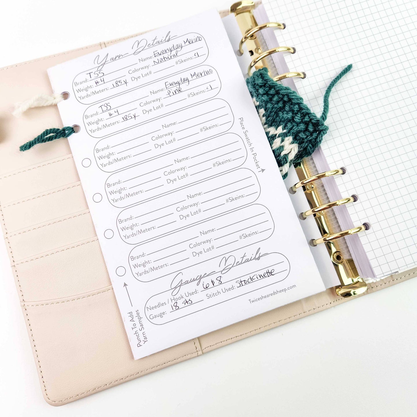 Teal Heart Project Journal Planner for Knitters & Crocheters