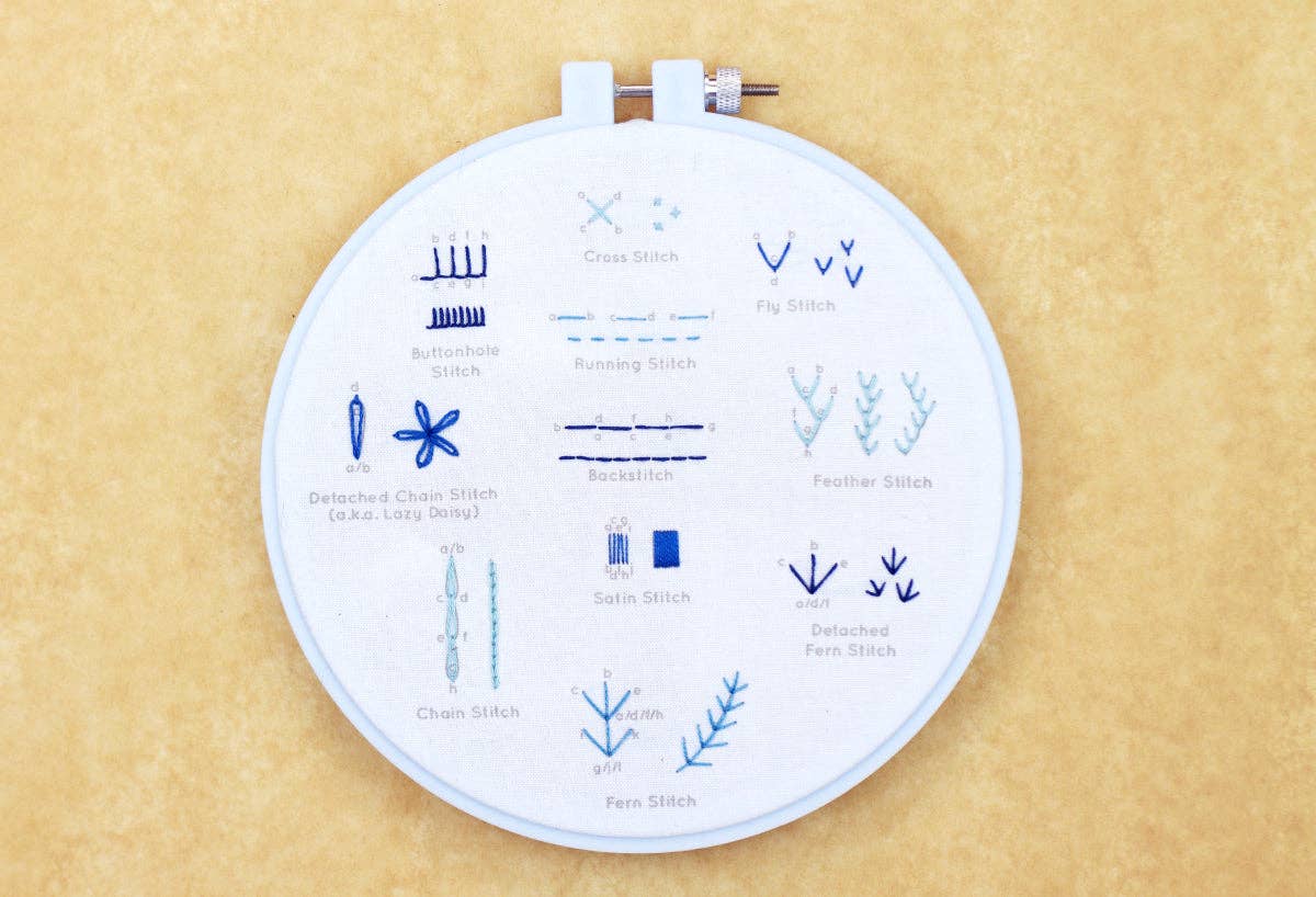 Sampler Stich Embroidery Stitch Sampler - Beginner – YarnCom