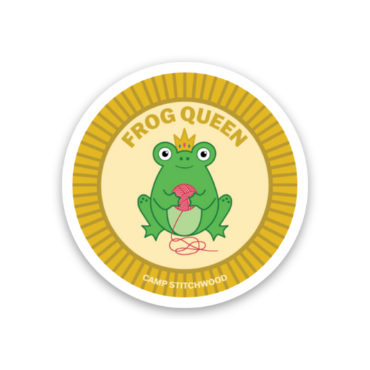 Frog Queen Badge Sticker