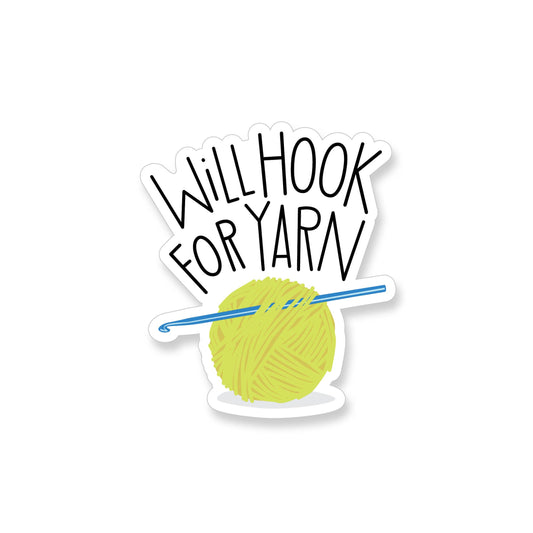 Will Hook for Yarn Vinyl Sticker