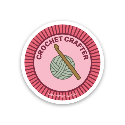 Crochet Crafter Badge Sticker