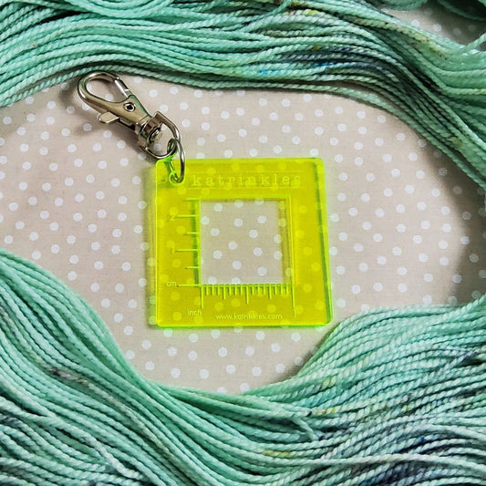 1" Acrylic Green Fluorescent Gauge Swatch Ruler