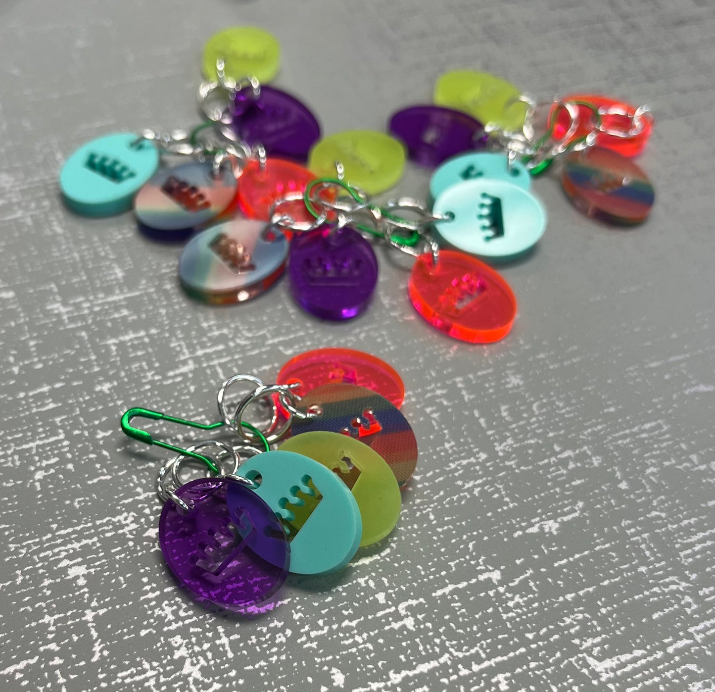 1 Year Anniversary Acrylic Stitch Markers, Set of 5