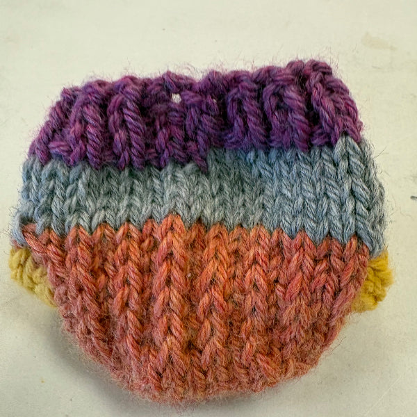 mini striped knit sock heel and cuff