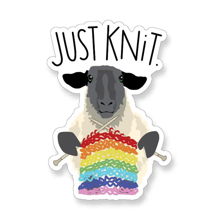 Just Knit, Sheep Vinyl Sticker