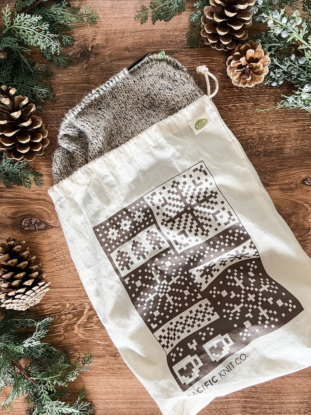 Organic Cotton Project Bag- Winter Doodle - YarnCom