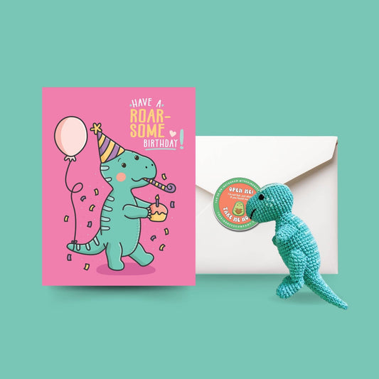 Birthday Card & Dinosaur Crochet Pattern