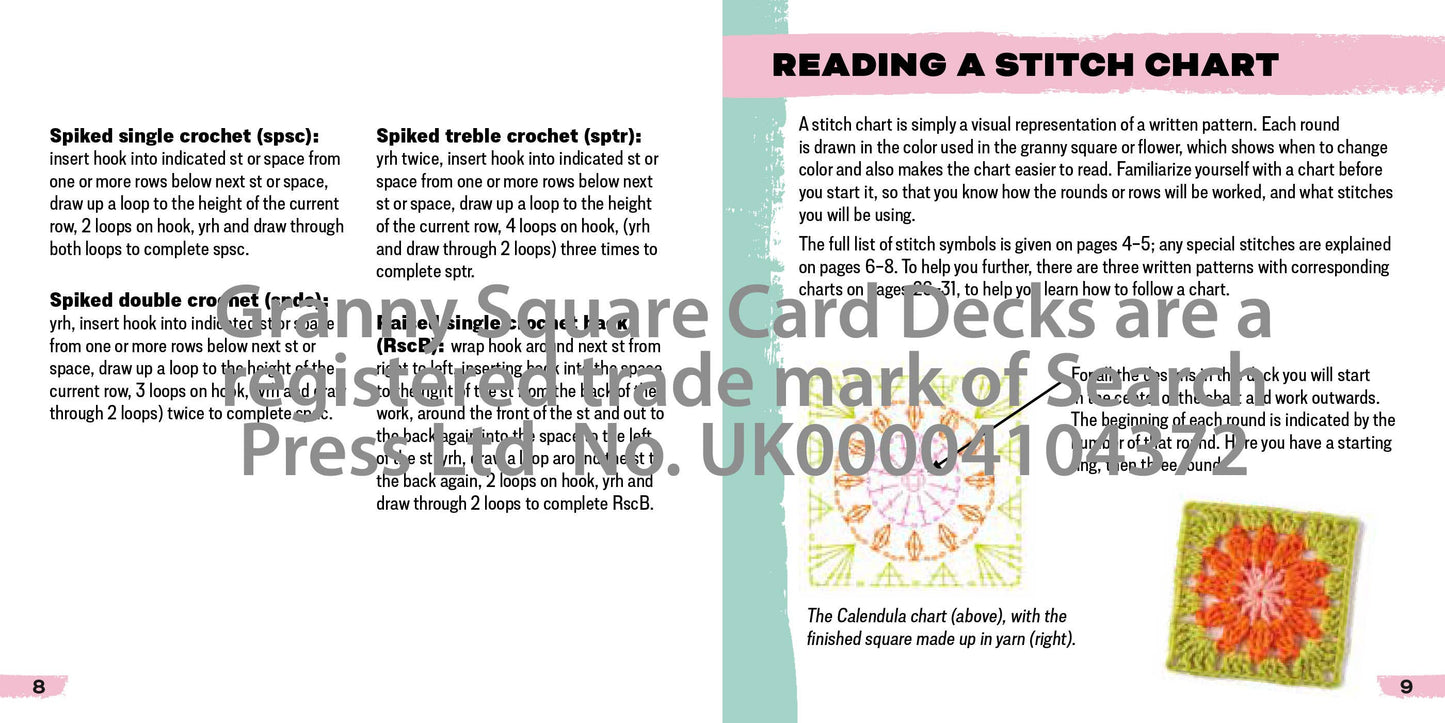 Granny Square Flowers Card Deck