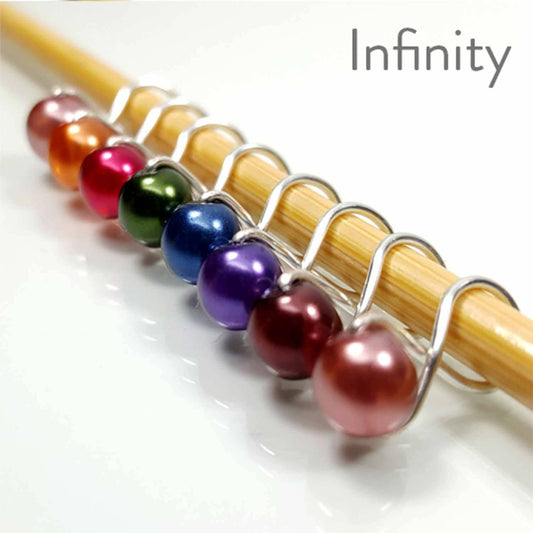 Fairy Lights Knitting or Crochet Stitch Markers: Infinity Ring / Large (up to US 10.5)