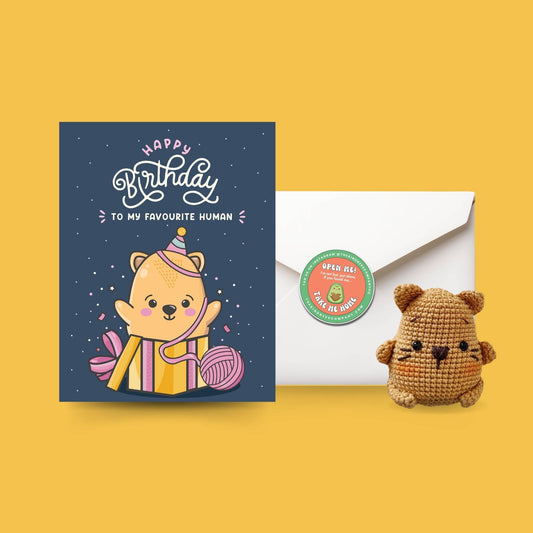 Birthday Card & Cat Crochet Pattern