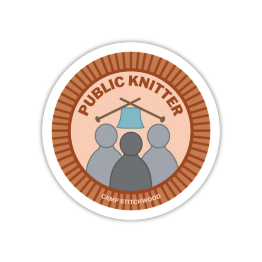 Public Knitter Badge Sticker