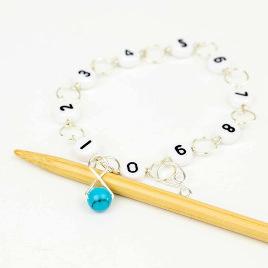 Turquoise Circle Chain Row Counter
