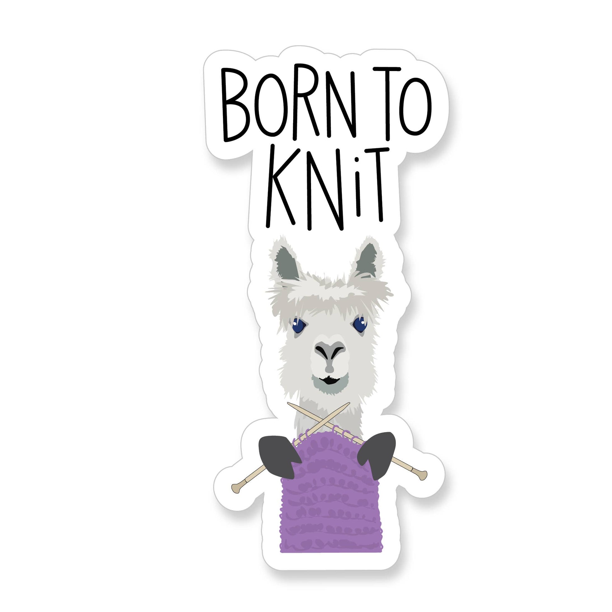 Born to Knit Alpaca Sticker - YarnCom