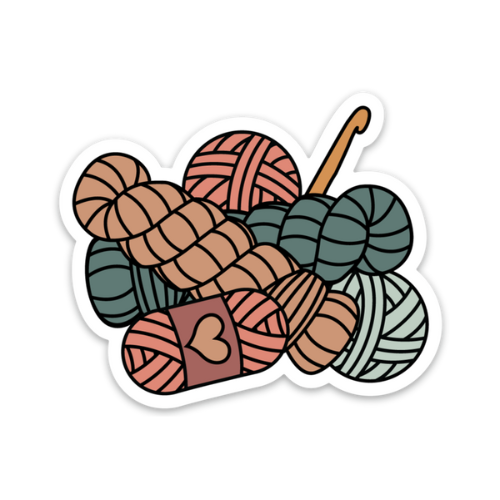 Crochet Love Crocheting Sticker - YarnCom