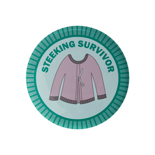 Steeking Survivor Knitting Merit Badge - YarnCom