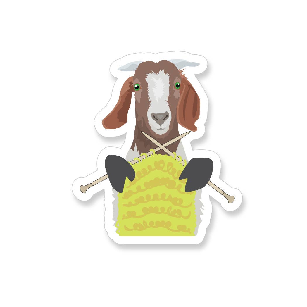 Knitting Goat Sticker - YarnCom