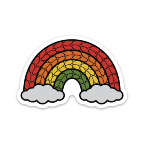 Rainbow Knitting Sticker