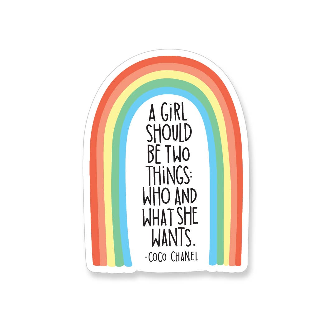 Coco Chanel Quote Rainbow Sticker - YarnCom