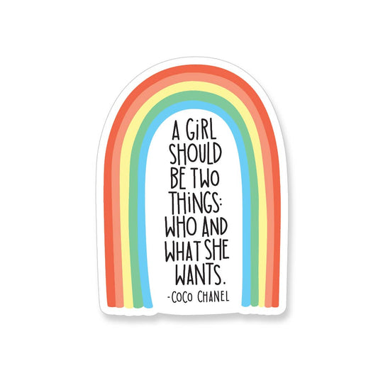 Coco Chanel Quote Rainbow Sticker - YarnCom